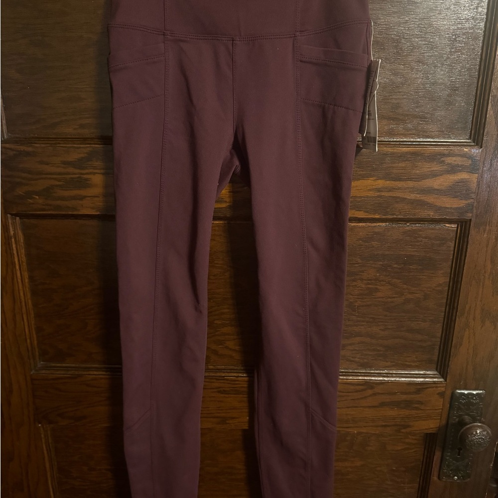 Athleta Maroon Metro High Waisted Leggings, NWT, Size Small, Tall Length